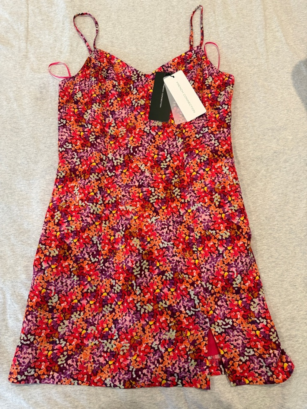 NWT French Connection pink&red Floral Slip dress size 2